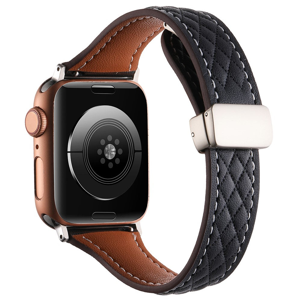 KALEBOL Apple Watch Series 49mm - 45mm - 44mm - 42mm Genuine Leather Watch Band - Black#serie_3