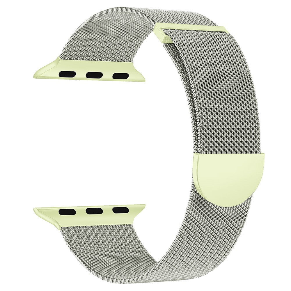 KALEBOL Apple Watch Series 41mm - 40mm - 38mm Milanese Metal Watchband - Starlight / Green#serie_5