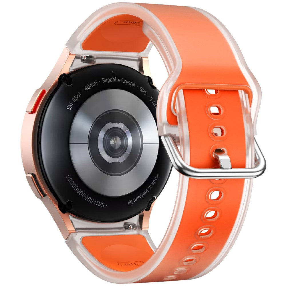 Samsung Galaxy Watch 20mm Transparent Design Watch Band Adjustable Silicone Strap - Transparent Orange#serie_2