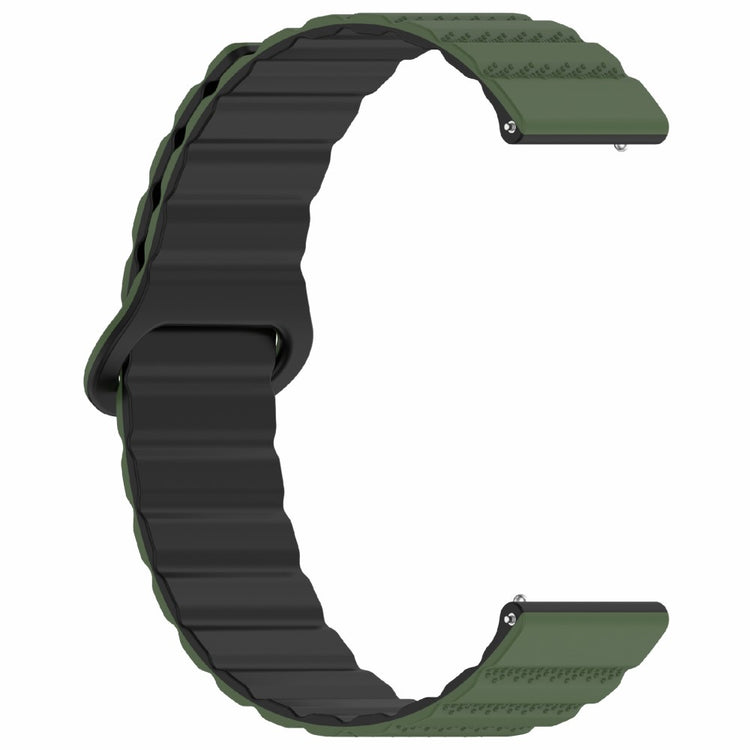 Huawei Watch 4 / 4 Pro / GT 4 46mm Magnetic Strap 22mm Universal Silicone Watch Band - Army Green+Black#serie_5