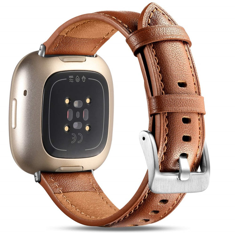 Fitbit Versa 4 / Fitbit Sense 2 Watch Strap Genuine Cow Leather Wrist Band - Brown#serie_6