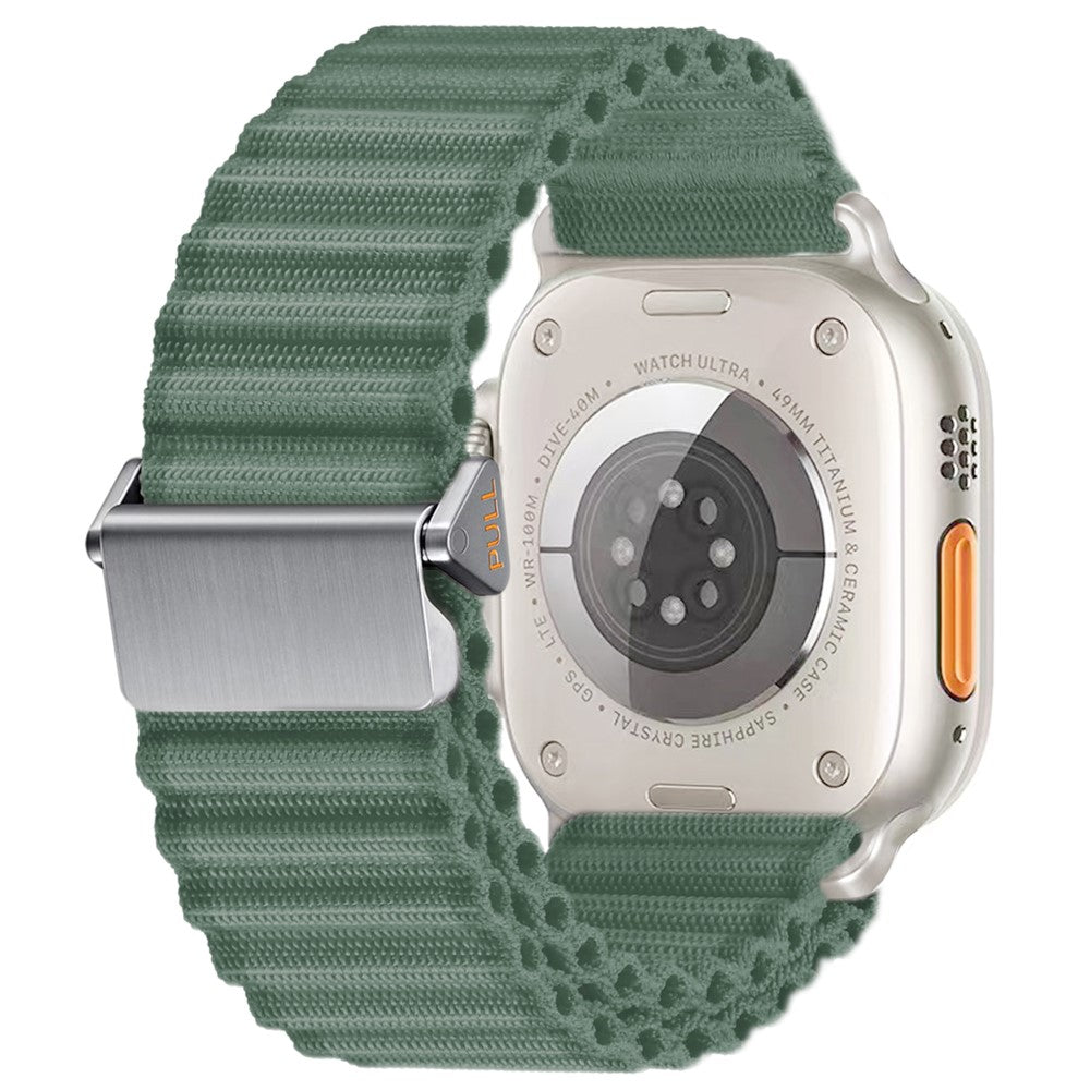 Apple Watch Series 41mm - 40mm - 38mm Wavy Texture Nylon Strap - Army Green#serie_3