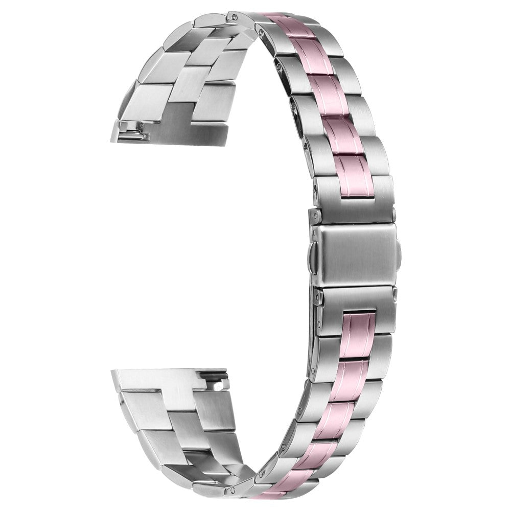 Fossil Gen 5 Carlyle HR Stainless Steel Band Ultra-Thin Lines Design Watch Strap - Silver+Rose Pink#serie_4