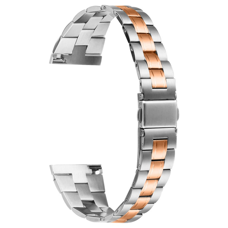 Fossil Gen 5 Carlyle Stainless Steel Band Lines Design Ultra-Thin Watch Strap - Silver+Rose Gold#serie_5