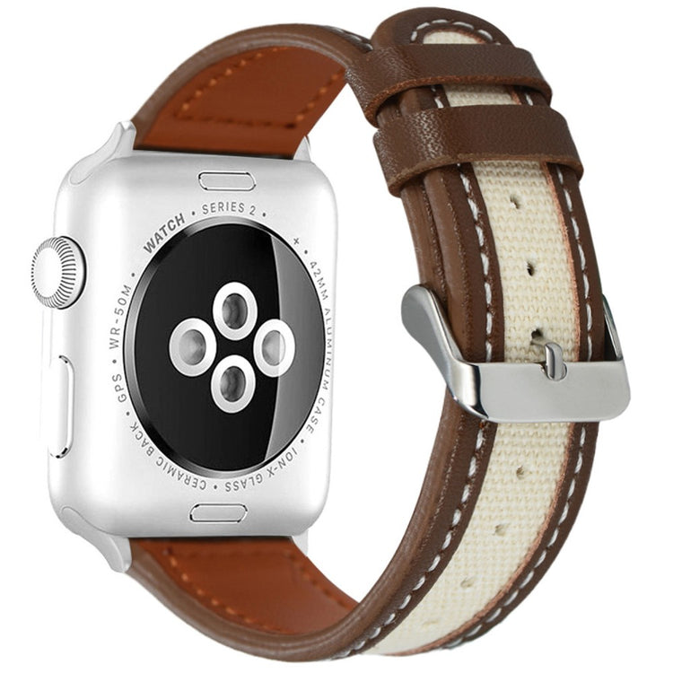 KALEBOL Apple Watch Series 49mm - 45mm - 44mm - 42mm Dual Color Watch Band - Tan+White#serie_2