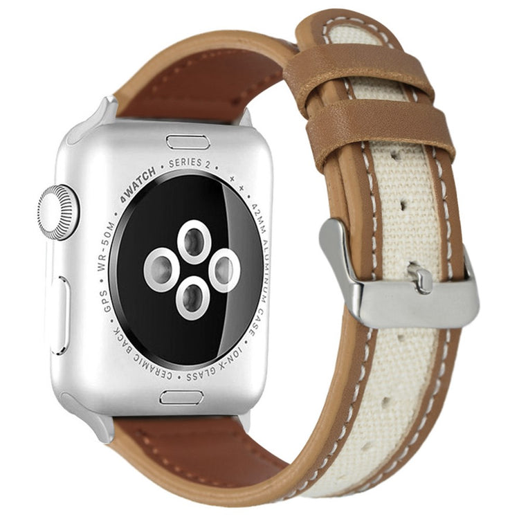 KALEBOL Apple Watch Series 49mm - 45mm - 44mm - 42mm Dual Color Watch Band - Light Brown+White#serie_5