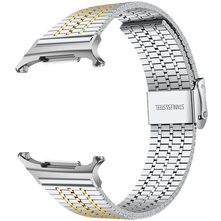 Watchband Samsung Galaxy Watch Ultra 47mm Stainless Steel Milanese Watch Strap - Silver+Gold#serie_2