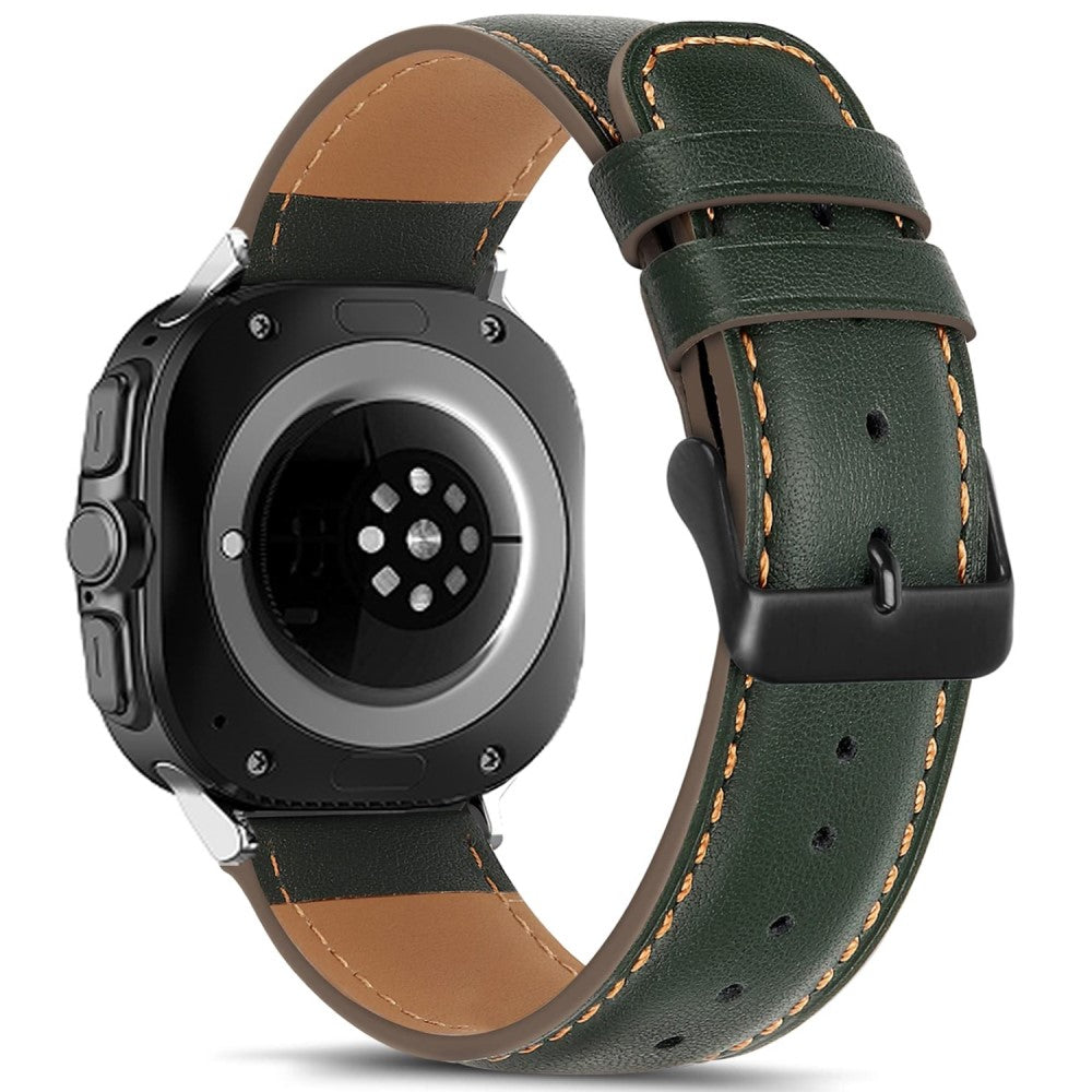 Samsung Galaxy Watch Ultra 47mm Square Tail Watch Strap Genuine Cow Leather Wrist Band - Dark Green#serie_2