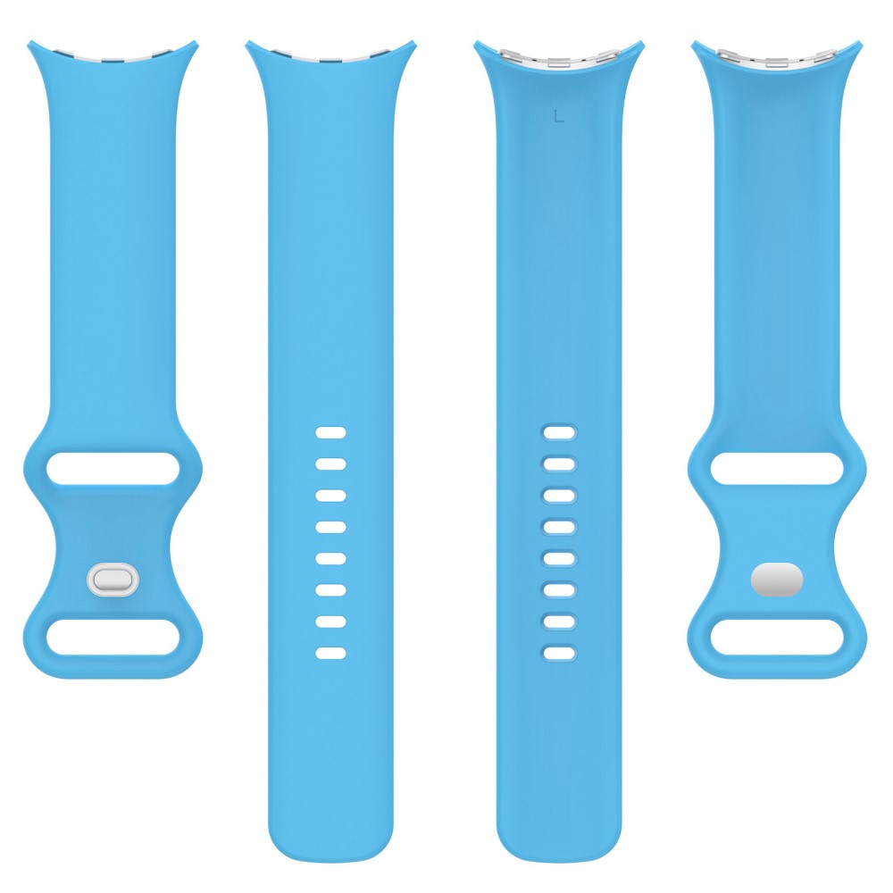 Google Pixel Watch 3 45mm Replacement Strap 8 Shape Silicone Watch Band with Silver Buckle, Size L - Sky Blue#serie_9