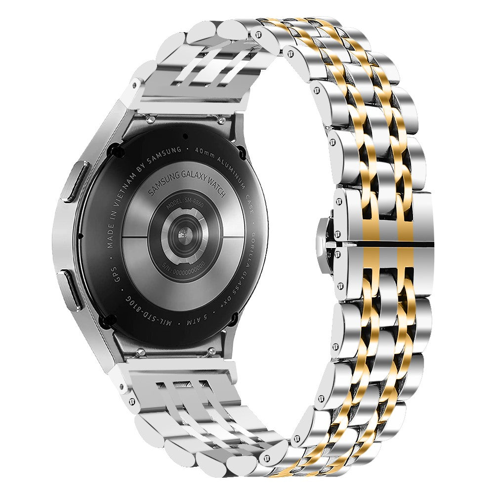 Samsung Galaxy Watch7 44mm / 40mm Stainless Steel Band 7-Bead Smart Watch Strap with Connector - Silver / Gold#serie_3