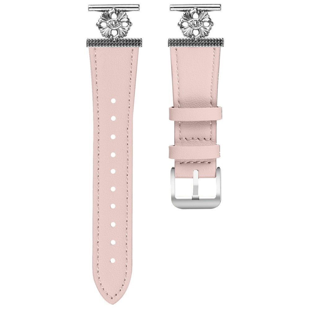 Honor MagicWatch 2 42mm Watch Band Genuine Cow Leather Flower Decor Adjustable Strap - Pink#serie_3