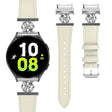 Riktigt Hållbart Samsung Galaxy Watch 7 40mm / Samsung Galaxy Watch 7 44mm Äkta Läder Och Metall Universell Armband