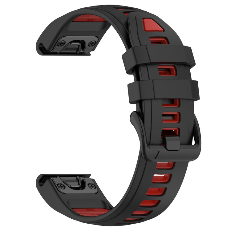 20mm Strap Garmin Fenix 8 43mm / Descent MK3 / MK3i / epix Pro (Gen 2) 42mm Universal Silicone Watch Band - Black+Red#serie_6