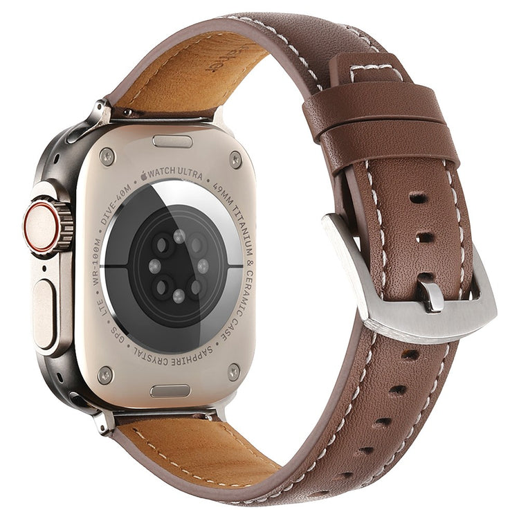 Strap Apple Watch Series 41mm - 40mm - 38mm Genuine Cow Leather Band - Dark Brown#serie_1