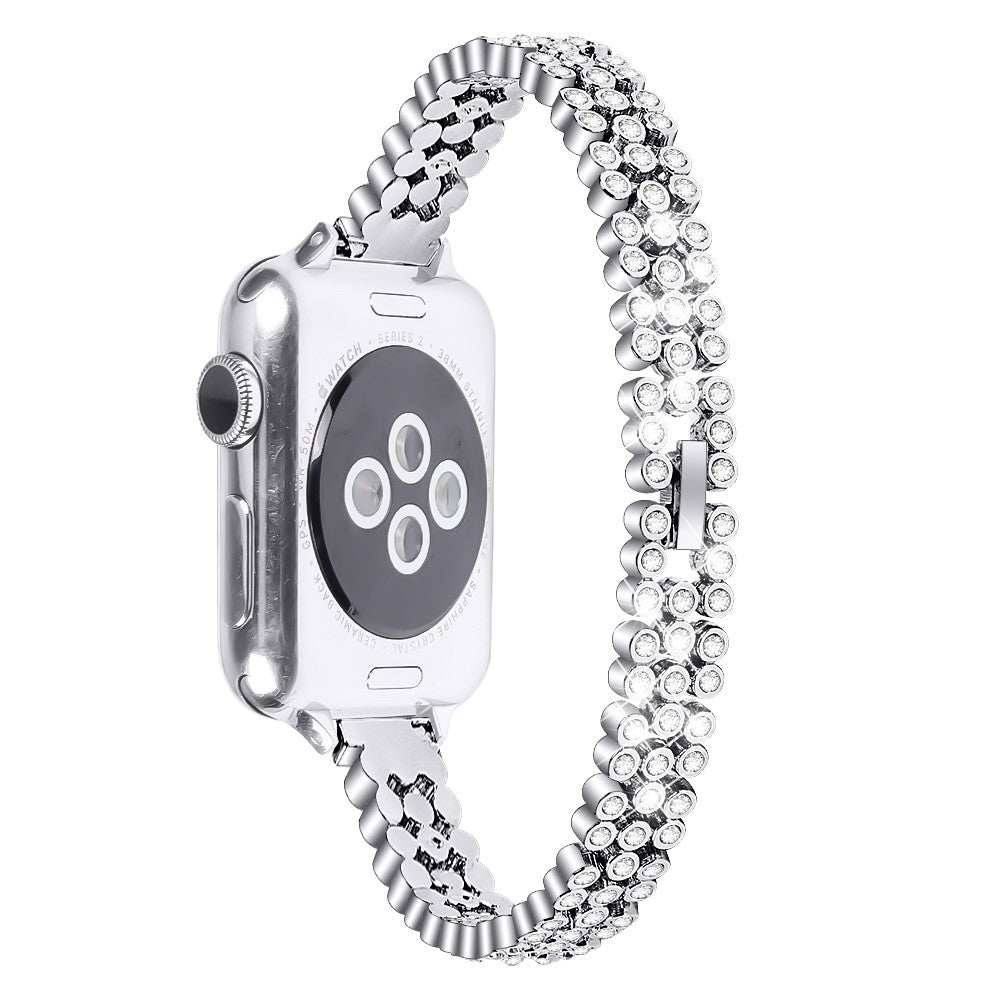 Rhinestone Strap Apple Watch Series 41mm - 40mm - 38mm Zinc Alloy Band - Silver#serie_3