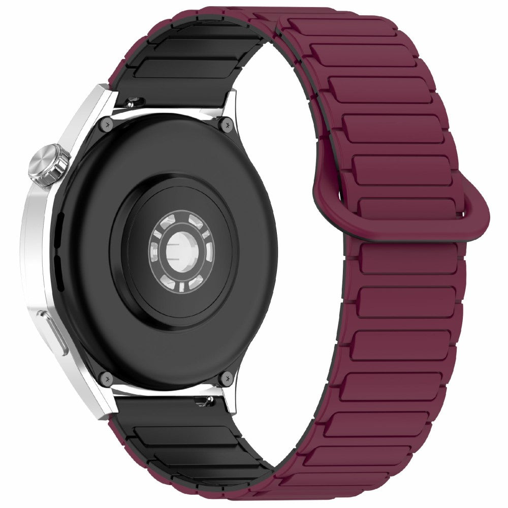 Samsung Galaxy Watch7 44mm / 40mm / Watch FE 40mm / Watch6 40mm / 44mm Silicone Band Dual Color 20mm Magnetic Watch Strap - Wine Red / Black#serie_6