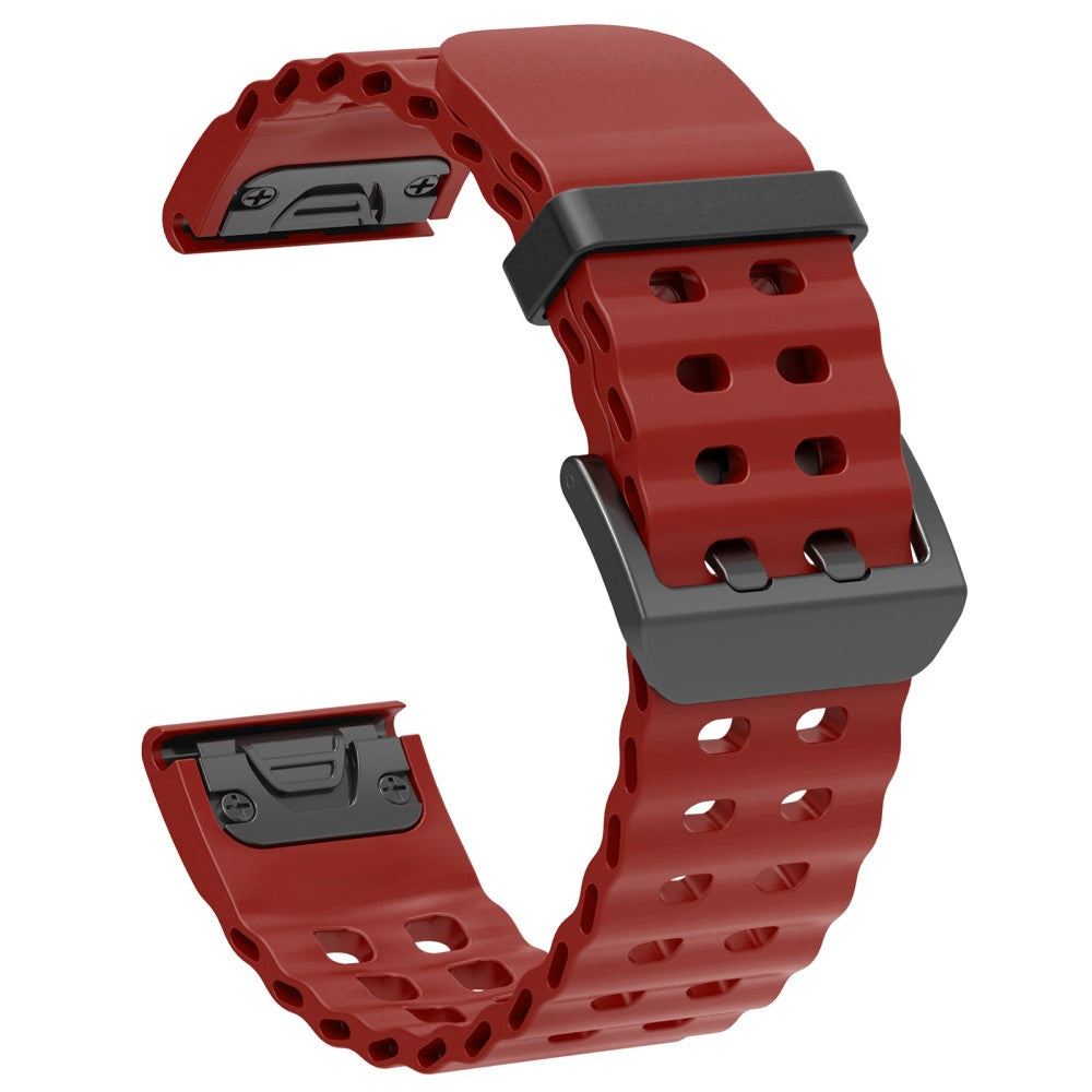 22mm Silicone Strap Garmin Fenix 8 47mm / Fenix E 47mm / Quatix 7 Pro Multiple Holes Watchband - Wine Red#serie_5