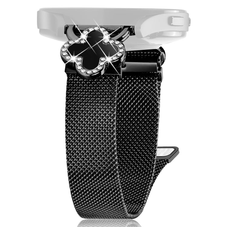 Verizon Gizmo Watch 1 Milanese Band Electroplated Stainless Steel Watch Strap Clover Decor, Size: S - Black  /  Black#serie_1