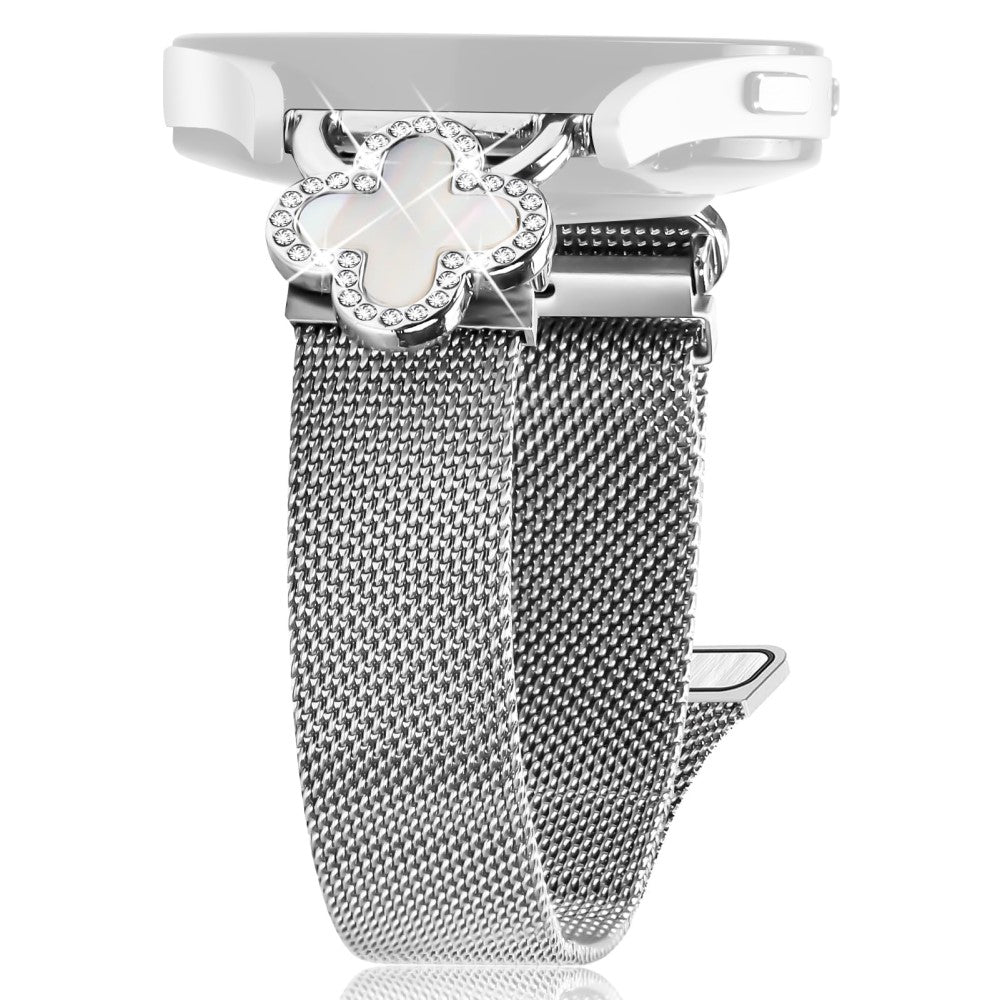 Gabb Watch 2 Watch Milanese Band Metal Magnetic Watch Strap Clover Decor, Size: L - Silver  /  Colored#serie_1