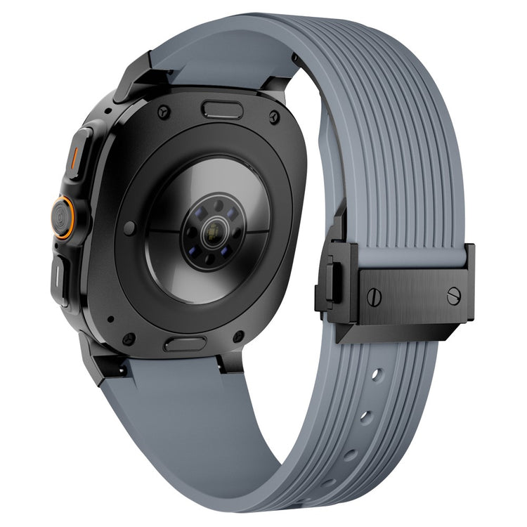 Samsung Galaxy Watch Ultra 47mm Silicone Band Black Connector Black Buckle Watch Strap - Grey#serie_4