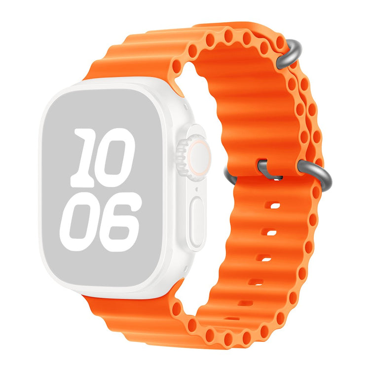 KALEBOL Ocean Silicone Band Apple Watch Series 10 46mm Breathable Soft Watch Strap - Orange#serie_3