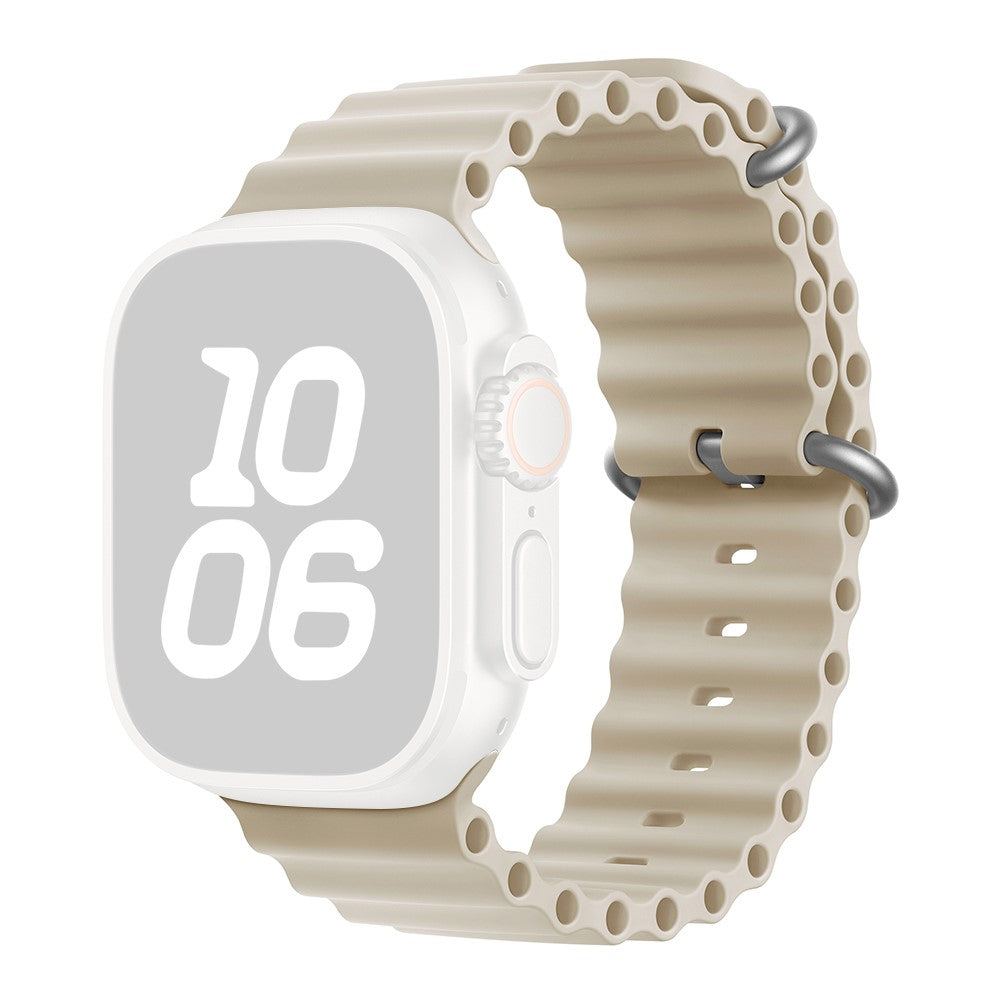 KALEBOL Ocean Silicone Band Apple Watch Series 10 46mm Breathable Soft Watch Strap - Antique White#serie_5