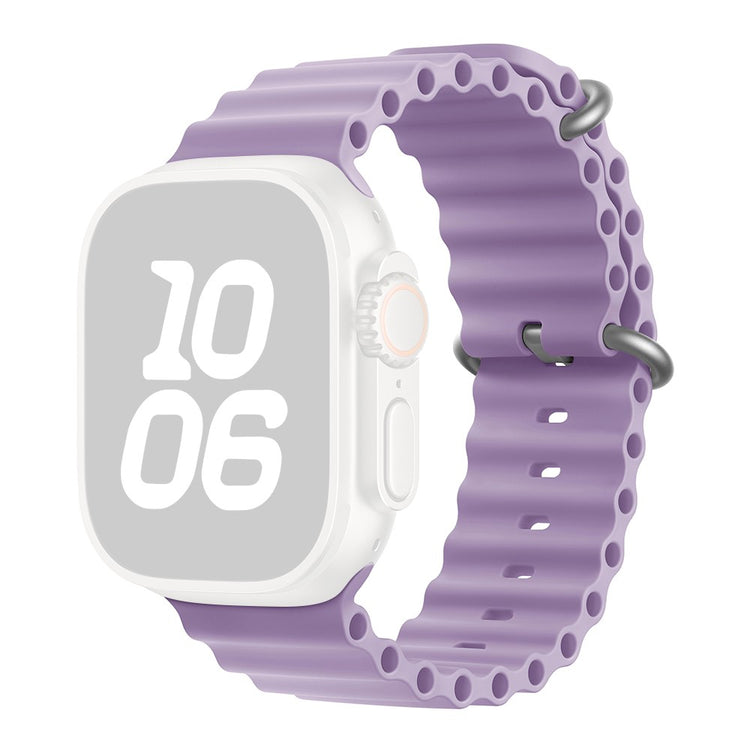 KALEBOL Ocean Silicone Band Apple Watch Series 10 46mm Breathable Soft Watch Strap - Light Purple#serie_9