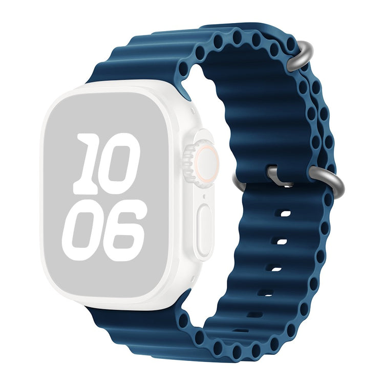 KALEBOL Ocean Silicone Band Apple Watch Series 10 46mm Breathable Soft Watch Strap - Dark Blue#serie_10