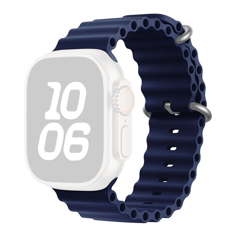 KALEBOL Ocean Silicone Band Apple Watch Series 10 46mm Breathable Soft Watch Strap - Midnight Blue#serie_12