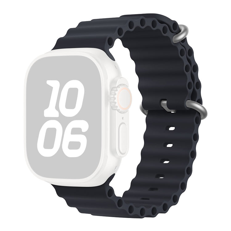 KALEBOL Ocean Silicone Band Apple Watch Series 10 46mm Breathable Soft Watch Strap - Midnight#serie_13
