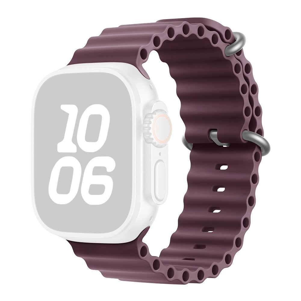 KALEBOL Ocean Silicone Band Apple Watch Series 10 46mm Breathable Soft Watch Strap - Smoke Purple#serie_15
