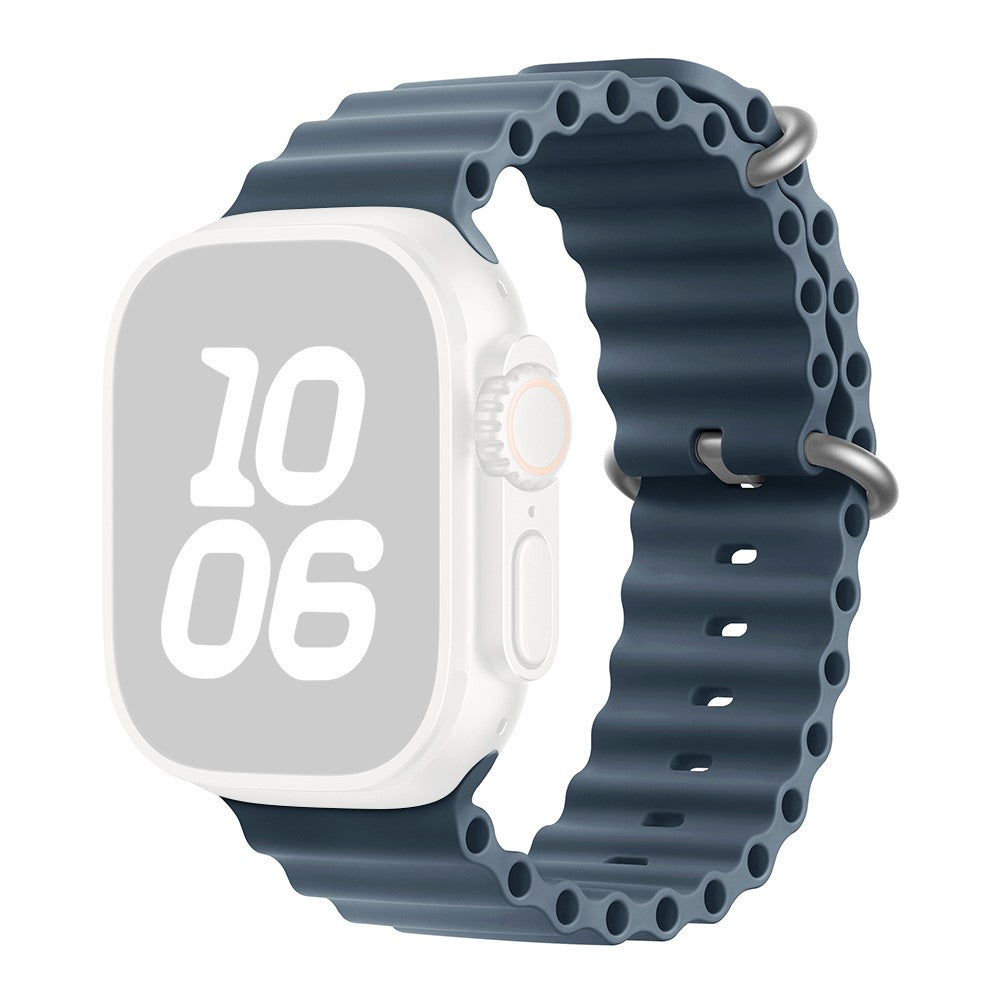 KALEBOL Ocean Silicone Band Apple Watch Series 10 46mm Breathable Soft Watch Strap - Rock Blue#serie_16