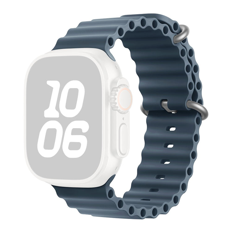 KALEBOL Ocean Silicone Band Apple Watch Series 10 46mm Breathable Soft Watch Strap - Rock Blue#serie_16