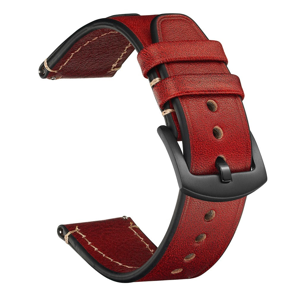 18mm Strap Huawei Watch GT 5 Pro 42mm / GT 5 41mm / Garmin Venu 3S / Forerunner 265S Genuine Cow Leather Watch Band - Red#serie_1