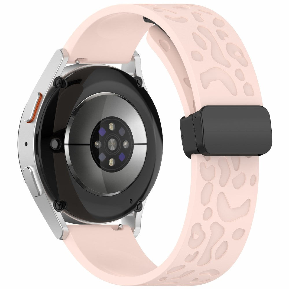 KALEBOL 20mm Magnetic Silicone Strap Samsung Galaxy Watch6 Classic 47mm / 43mm / Huawei Watch GT 3 Pro 43mm Leopard Print Watch Band - Pink#serie_3