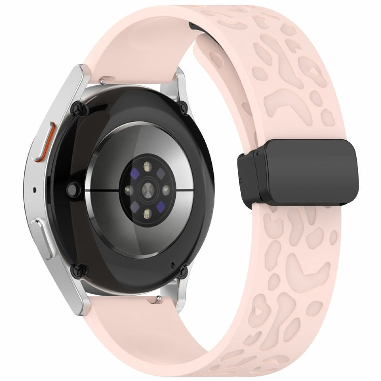 KALEBOL 20mm Magnetic Silicone Strap Samsung Galaxy Watch6 Classic 47mm / 43mm / Huawei Watch GT 3 Pro 43mm Leopard Print Watch Band - Pink#serie_3