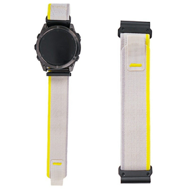 KALEBOL 26mm Watch Band Garmin Fenix 7X / Fenix 7X Pro / Epix Pro 51mm Magic Tape Nylon Loop Wrist Strap - Apricot + Yellow#serie_1