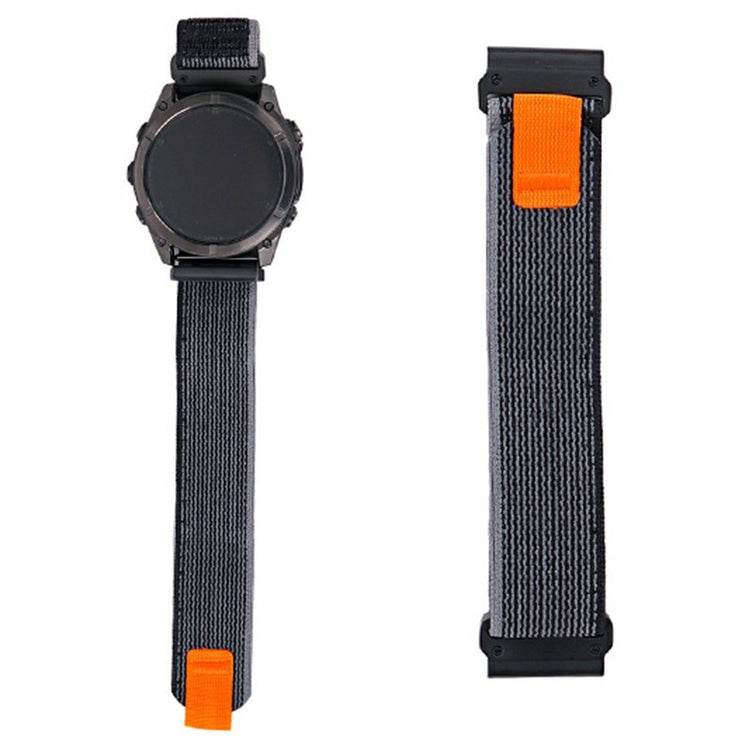 KALEBOL 26mm Watch Band Garmin Fenix 7X / Fenix 7X Pro / Epix Pro 51mm Magic Tape Nylon Loop Wrist Strap - Black + Grey#serie_5