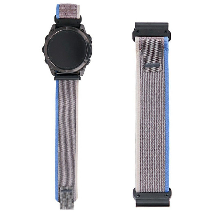KALEBOL 26mm Watch Band Garmin Fenix 7X / Fenix 7X Pro / Epix Pro 51mm Magic Tape Nylon Loop Wrist Strap - Grey + Blue#serie_7