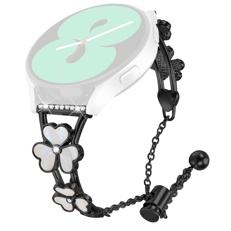 Garmin Forerunner 245 / 245 Music Watchband Heart Clover Decor Zinc Alloy Metal Strap - Black#serie_1