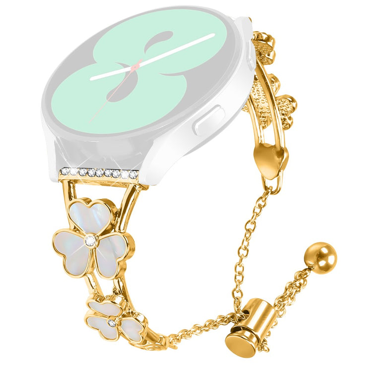 Garmin Forerunner 245 / 245 Music Watchband Heart Clover Decor Zinc Alloy Metal Strap - Gold#serie_2