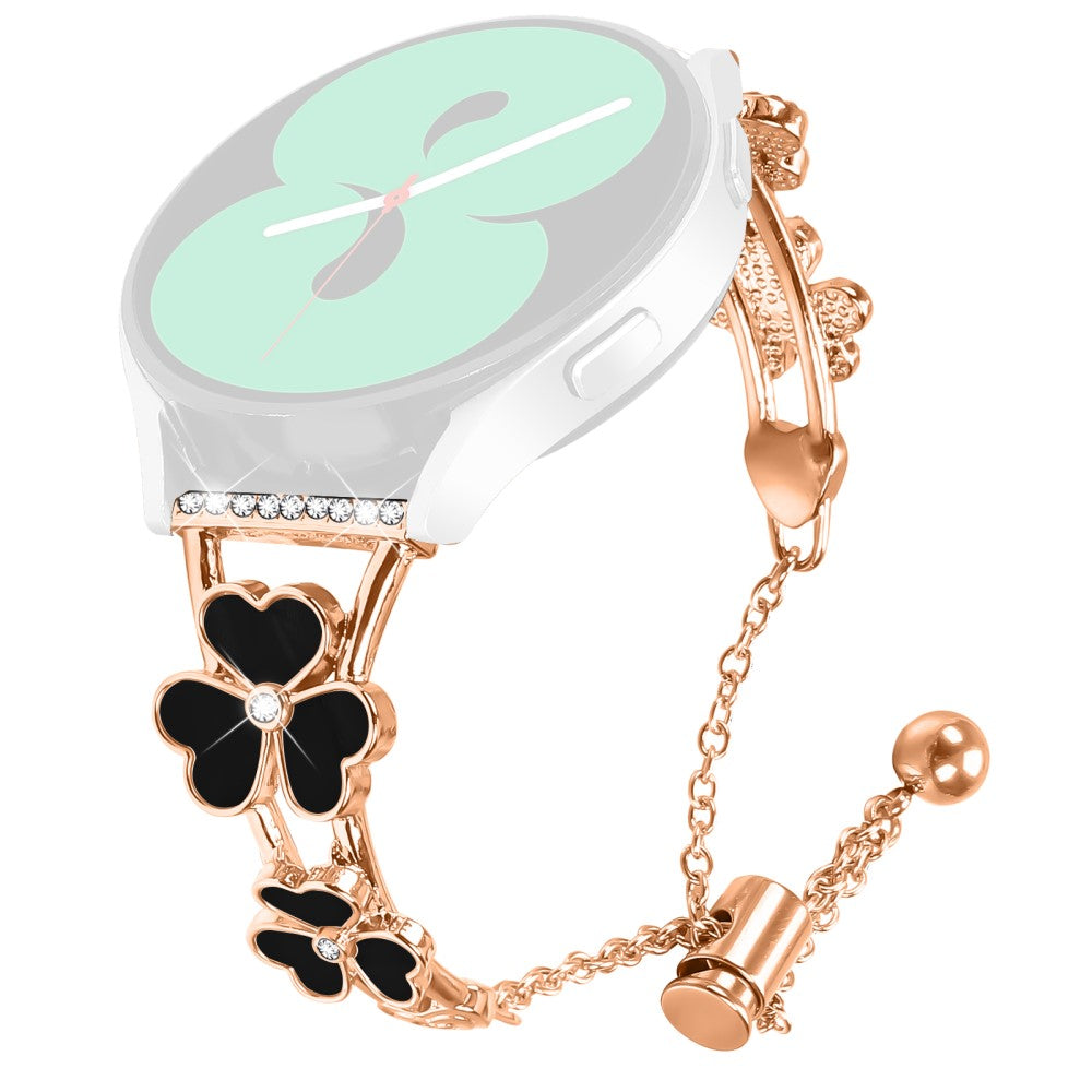 Garmin Forerunner 245 / 245 Music Watchband Heart Clover Decor Zinc Alloy Metal Strap - Rose Gold#serie_3