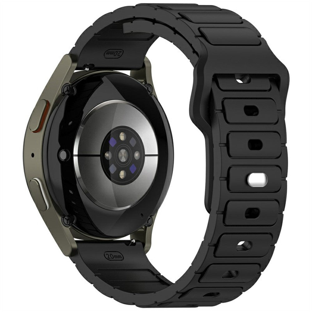 KALEBOL 20mm Silicone Watch Strap Samsung Galaxy Watch6 Classic 47mm / 43mm / Huawei Watch GT 3 Pro 43mm I-Shaped Watch Band - Black#serie_1