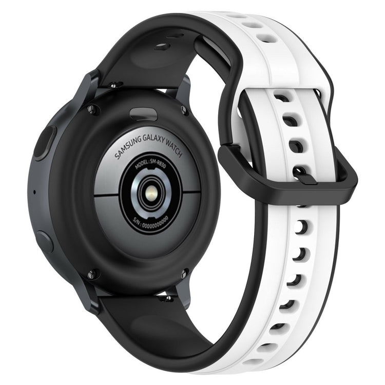 KALEBOL 22mm Silicone Watch Strap Dual Color Wrist Band - White+Black#serie_1