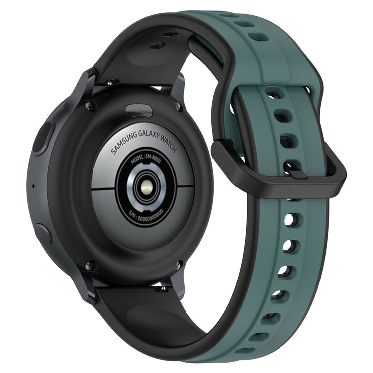 KALEBOL 22mm Silicone Watch Strap Dual Color Wrist Band - Olive Green+Black#serie_2