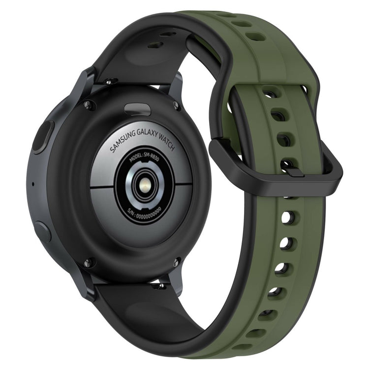 KALEBOL 22mm Silicone Watch Strap Dual Color Wrist Band - Midnight Green+Black#serie_3