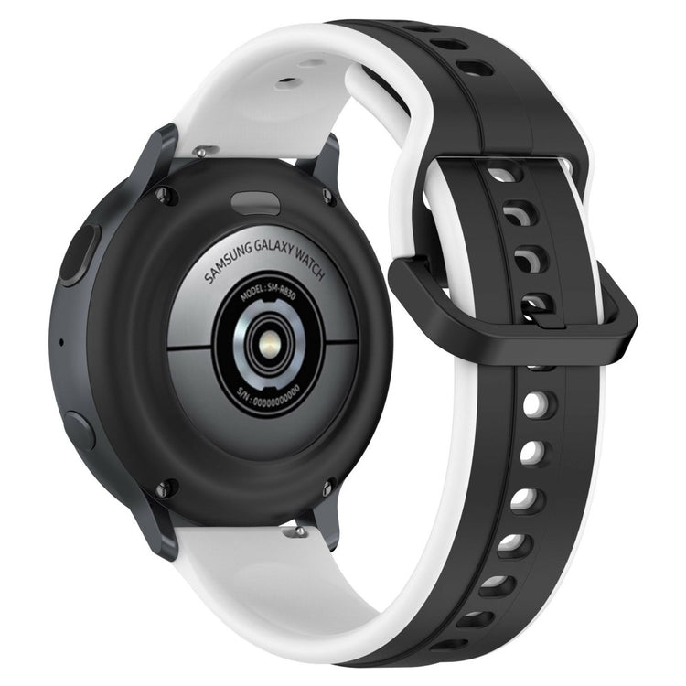 KALEBOL 22mm Silicone Watch Strap Dual Color Wrist Band - Black+White#serie_5