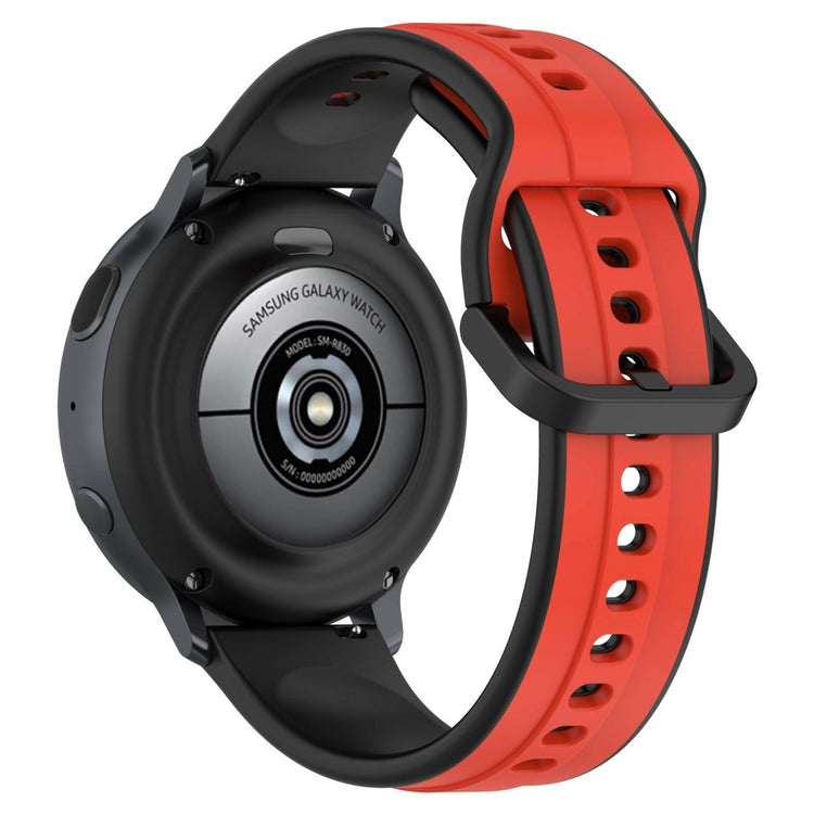 KALEBOL 22mm Silicone Watch Strap Dual Color Wrist Band - Red+Black#serie_9