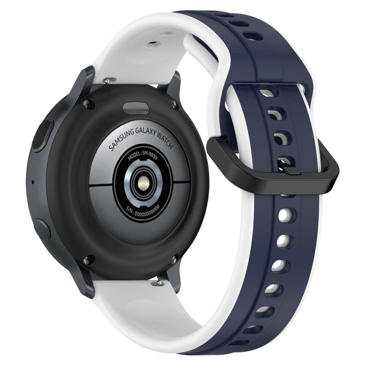 KALEBOL 22mm Silicone Watch Strap Dual Color Wrist Band - Midnight Blue+White#serie_11