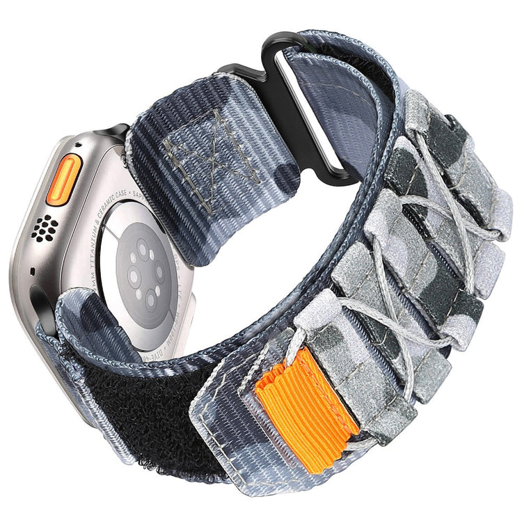 Watch Band Apple Watch Series 49mm - 45mm - 44mm - 42mm Nylon Woven Magic Tape Strap - Grey Camouflage#serie_5